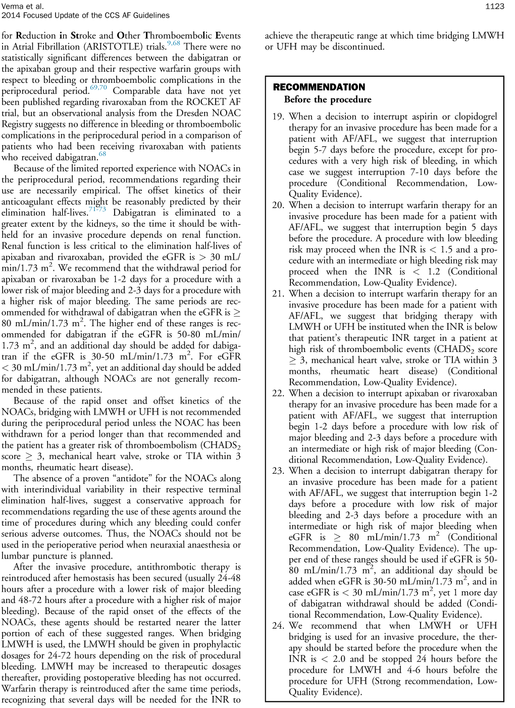 2014 Canadian Cardiovascular Society Guidelines For The Management Of Atrial Fibrillation 5520